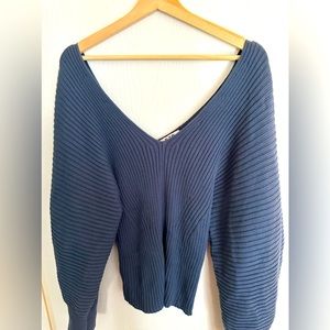 Cornflower Blue wide v neck sweater